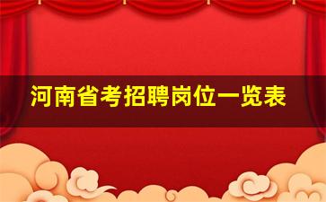 河南省考招聘岗位一览表