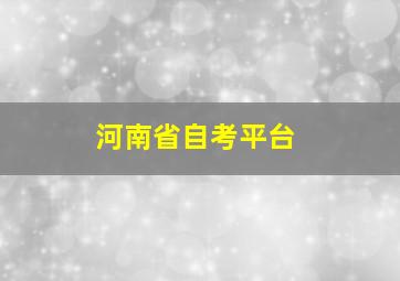 河南省自考平台