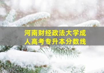 河南财经政法大学成人高考专升本分数线