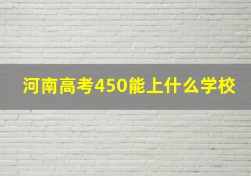 河南高考450能上什么学校