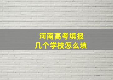 河南高考填报几个学校怎么填