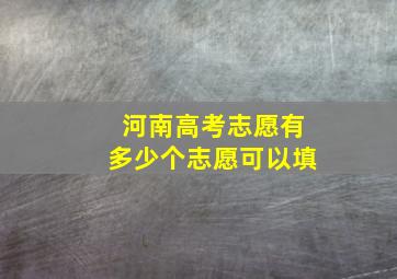 河南高考志愿有多少个志愿可以填