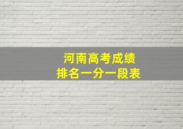 河南高考成绩排名一分一段表