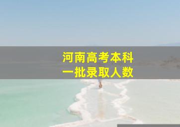 河南高考本科一批录取人数