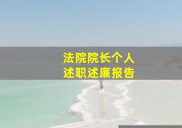 法院院长个人述职述廉报告