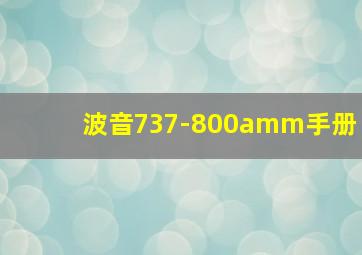 波音737-800amm手册