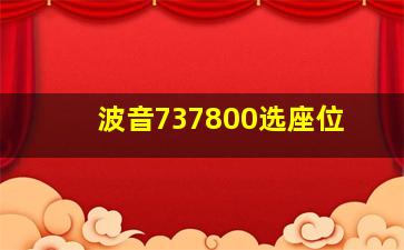 波音737800选座位