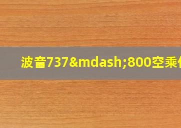 波音737—800空乘位置