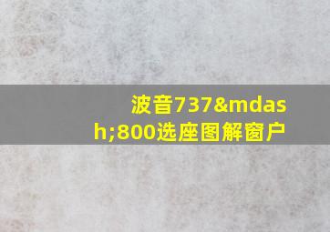 波音737—800选座图解窗户