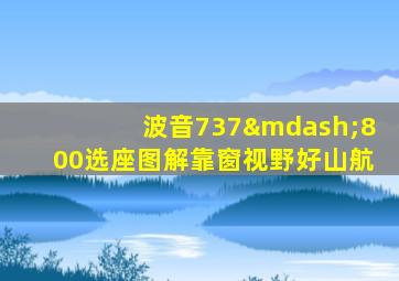 波音737—800选座图解靠窗视野好山航