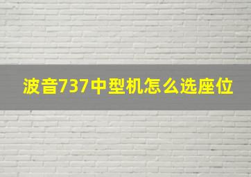 波音737中型机怎么选座位