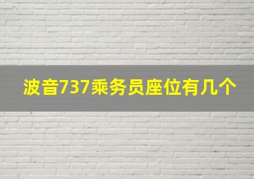 波音737乘务员座位有几个