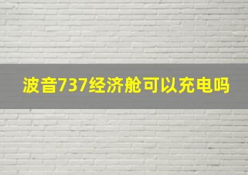 波音737经济舱可以充电吗