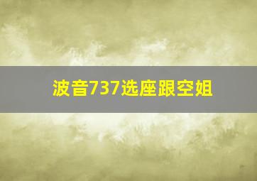 波音737选座跟空姐