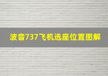 波音737飞机选座位置图解