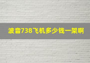 波音738飞机多少钱一架啊