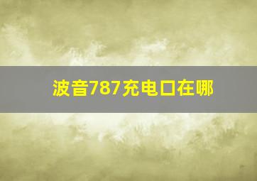 波音787充电口在哪