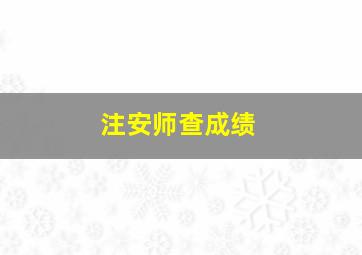 注安师查成绩