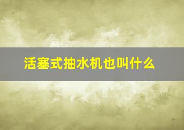 活塞式抽水机也叫什么