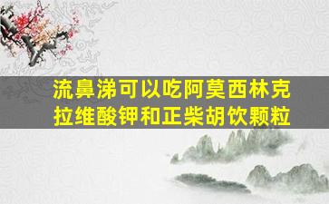 流鼻涕可以吃阿莫西林克拉维酸钾和正柴胡饮颗粒