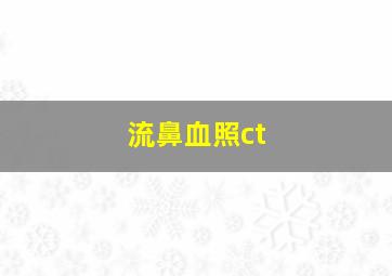 流鼻血照ct