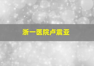 浙一医院卢震亚