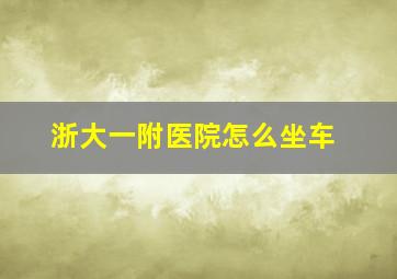 浙大一附医院怎么坐车