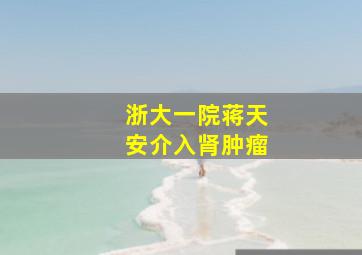 浙大一院蒋天安介入肾肿瘤