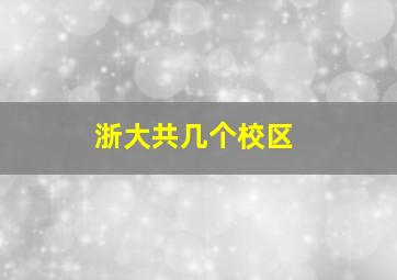 浙大共几个校区