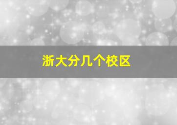 浙大分几个校区