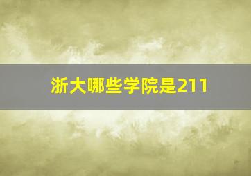 浙大哪些学院是211