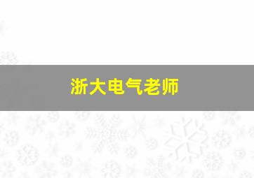 浙大电气老师