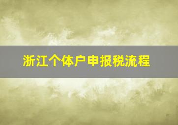 浙江个体户申报税流程