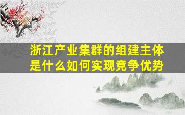 浙江产业集群的组建主体是什么如何实现竞争优势