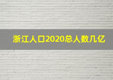 浙江人口2020总人数几亿