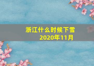 浙江什么时候下雪2020年11月