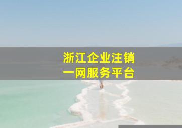 浙江企业注销一网服务平台