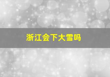 浙江会下大雪吗