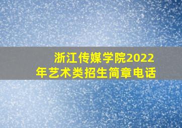 浙江传媒学院2022年艺术类招生简章电话