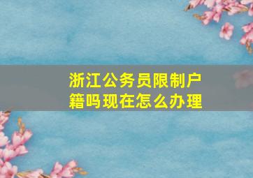 浙江公务员限制户籍吗现在怎么办理