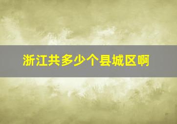 浙江共多少个县城区啊