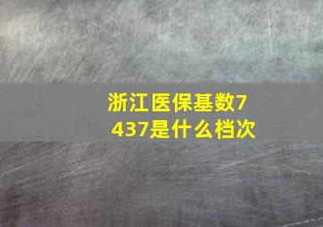 浙江医保基数7437是什么档次