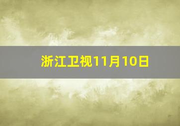 浙江卫视11月10日