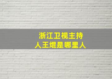 浙江卫视主持人王焜是哪里人