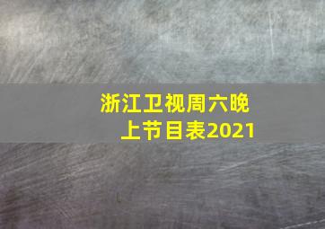 浙江卫视周六晚上节目表2021