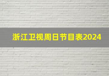 浙江卫视周日节目表2024