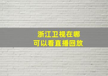 浙江卫视在哪可以看直播回放