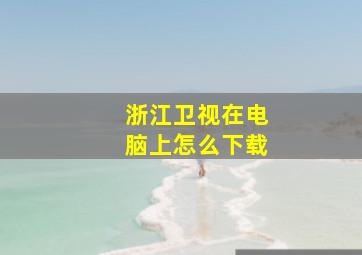 浙江卫视在电脑上怎么下载