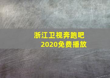 浙江卫视奔跑吧2020免费播放