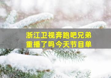 浙江卫视奔跑吧兄弟重播了吗今天节目单